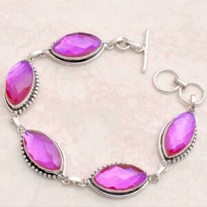 Rainbow Fire Topaz Gemstone Bracelet